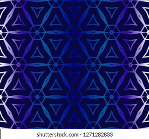 Dark blue Pattern Of Geometric Style. Seamless. Vector Illustration. Design For Printing, Presentation, Textile Industry