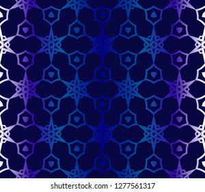 Dark blue Pattern Of Geometric Style. Seamless. Vector Illustration. Design For Printing, Presentation, Textile Industry