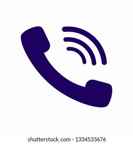Dark blue phone icon vector on white   background. Vector illustration