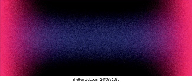 Dark blue and pink glowing grainy gradient background. Colorful noise texture backdrop for webpage header or banner.