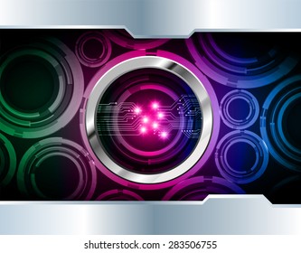 dark blue pink green color Light Abstract Technology background for computer graphic website internet and business. circuit. vector illustration. abstract digital . silver.