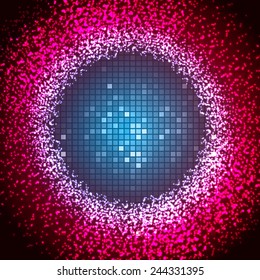 Dark blue pink Light Abstract Technology background for computer graphic technology website internet. text box. Brochure. card. pixels.