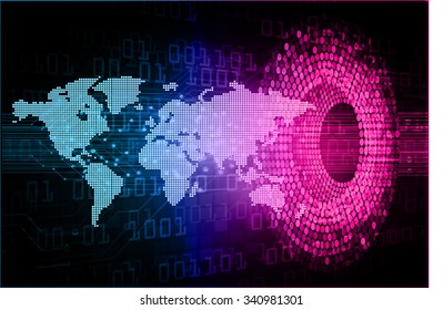 Dark blue pink Light Abstract Technology background for computer graphic website internet and business.circuit.vector illustration.infographics. motion move.neon. pixel, Padlock, World Map, Global