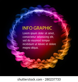 Dark blue pink orange circle Light Abstract Technology background for computer graphic website internet business. text box. Brochure. card. infographics. label.
