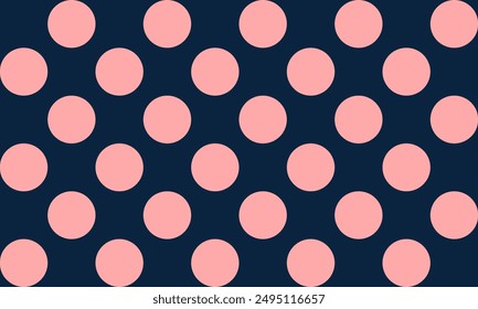 Dark blue and pink polka dots circle background for backdrop and wallpaper template. repeat seamless style design for fabric printing