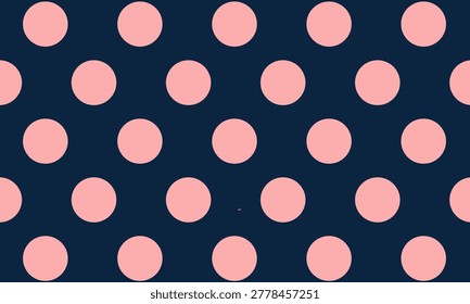Dark blue and pink polka dots circle background for backdrop and wallpaper template. repeat seamless style design for fabric printing. eps 10