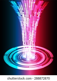 Dark blue pink red abstract light lamps vector background. Light Abstract Technology background for computer graphic website internet. circuit. star. Spark. pixel. infographics.
