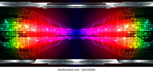 dark blue pink red green yellow color Light Abstract Technology background for computer graphic website internet and business. circuit silver.