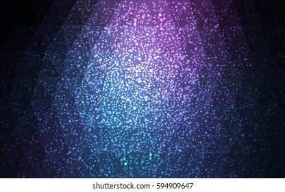 Dark Blue, Pink vector christmas polygon background. Low poly Illustration consisting of triangles with snowflakes. Texture background of New Year celebration.