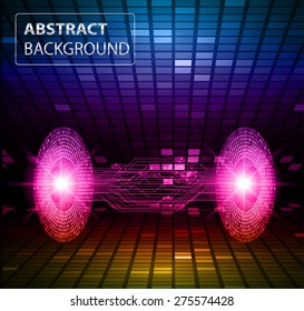 dark blue pink yellow Light Abstract Technology background for computer graphic website internet business. circuit. text box.label. card.banner flyer magazine.Design label. Tables, mosaics,pixel. star