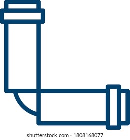 Dark Blue Pipe Icon Design Isolated on White Background