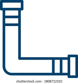 Dark Blue Pipe Icon Design Isolated on White Background