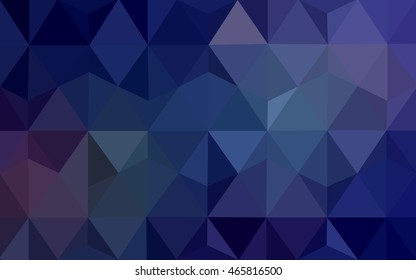 Dark blue polygon abstract background. Triangular geometric sample with gradient.  The polygonal design can be used for your web site.
