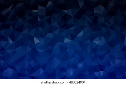 Dark blue polygon abstract template. Brand-new colored illustration in blurry style with gradient. The completely new template can be used for your brand book.