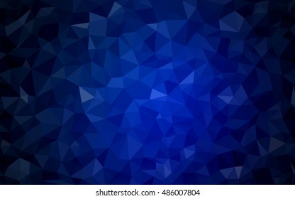 Dark blue polygon abstract template. Brand-new colored illustration in blurry style with gradient. Triangular pattern for your business design.
