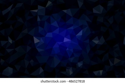 Dark blue polygon abstract template. Colorful abstract illustration with gradient. Triangular pattern for your business design.
