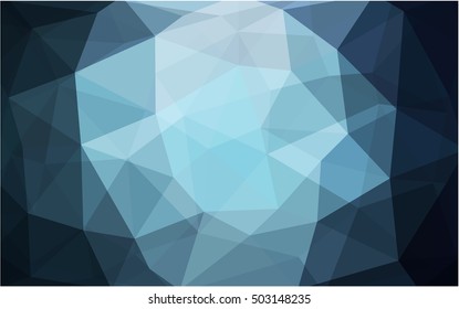 Dark blue polygon abstract template. Brand-new colored illustration in blurry style with gradient. A new texture for your design.