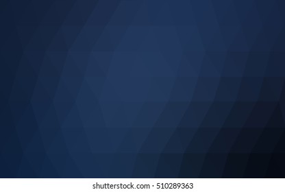 Dark blue polygon abstract template. Creative geometric illustration in Origami style with gradient. The polygonal design can be used for your web site.