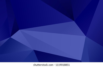 Dark blue polygon background with triangles of different shape and size Geometric pattern, backdrop. Typographic design for design layouts, posters, calendars, brochures. Vector illustration
