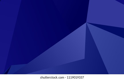 Dark blue polygon background with triangles of different shape and size Geometric pattern, backdrop. Typographic design for design layouts, posters, calendars, brochures. Vector illustration