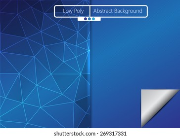 Dark Blue Polygonal & Abstract Background, Triangular Low Poly on Blue Abstract Background, 2 Different Styles,  Vector Illustration