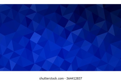 Dark blue polygonal illustration, which consist of triangles. Geometric background in Origami style with gradient. Triangular design for your business in vector.