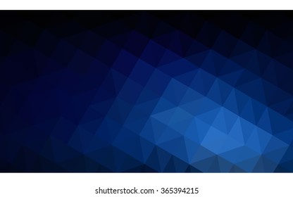 Dark blue polygonal illustration, which consist of triangles. Geometric background in Origami style with gradient. Triangular design for your business in vector.