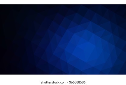 Dark blue polygonal illustration, which consist of triangles. Geometric background in Origami style with gradient. Triangular design for your business.
