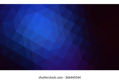 Dark blue polygonal illustration, which consist of triangles. Geometric background in Origami style with gradient. Triangular design for your business in vector.