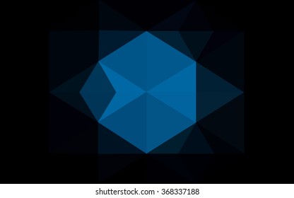 Dark blue polygonal illustration, which consist of triangles. Geometric background in Origami style with gradient. Triangular design for your business.
