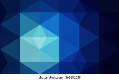 Dark blue polygonal illustration, which consist of triangles. Geometric background in Origami style with gradient. Triangular design for your business.