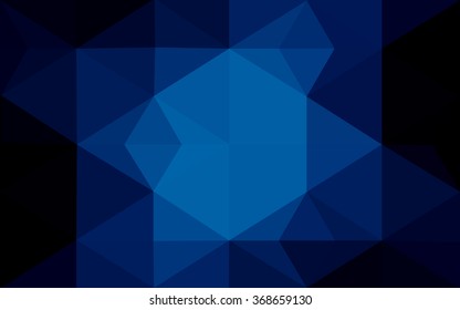 Dark blue polygonal illustration, which consist of triangles. Geometric background in Origami style with gradient. Triangular design for your business.