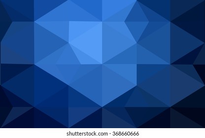 Dark blue polygonal illustration, which consist of triangles. Geometric background in Origami style with gradient. Triangular design for your business.