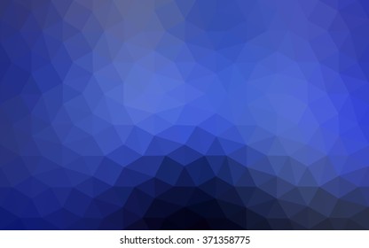 Dark blue polygonal illustration, which consist of triangles. Geometric background in Origami style with gradient. Triangular design for your business.