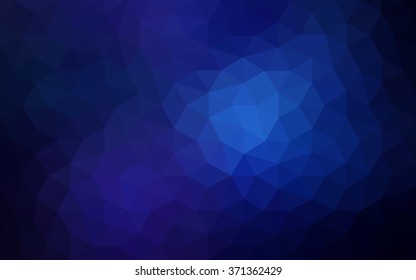 Dark blue polygonal illustration, which consist of triangles. Geometric background in Origami style with gradient. Triangular design for your business.