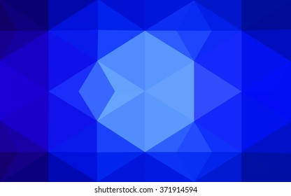 Dark blue polygonal illustration, which consist of triangles. Geometric background in Origami style with gradient. Triangular design for your business.