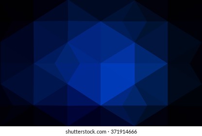 Dark blue polygonal illustration, which consist of triangles. Geometric background in Origami style with gradient. Triangular design for your business.