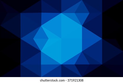 Dark blue polygonal illustration, which consist of triangles. Geometric background in Origami style with gradient. Triangular design for your business.