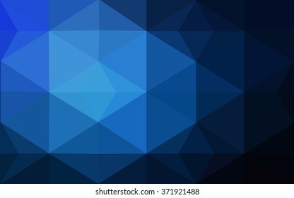 Dark blue polygonal illustration, which consist of triangles. Geometric background in Origami style with gradient. Triangular design for your business.