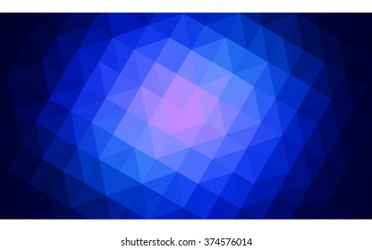 Dark blue polygonal illustration, which consist of triangles. Geometric background in Origami style with gradient. Triangular design for your business.