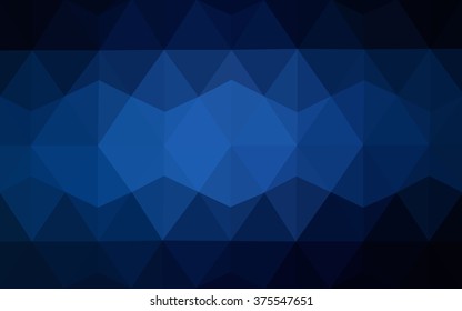 Dark blue polygonal illustration, which consist of triangles. Geometric background in Origami style with gradient. Triangular design for your business.