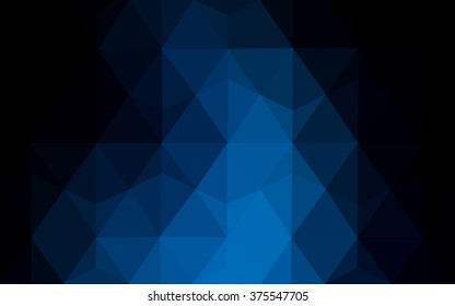 Dark blue polygonal illustration, which consist of triangles. Geometric background in Origami style with gradient. Triangular design for your business.