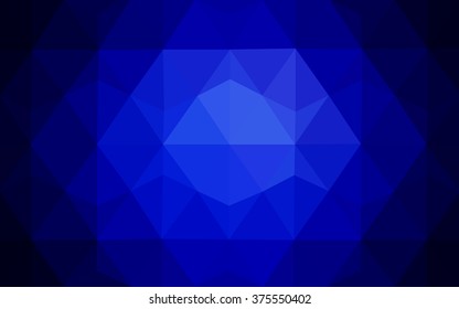 Dark blue polygonal illustration, which consist of triangles. Geometric background in Origami style with gradient. Triangular design for your business.