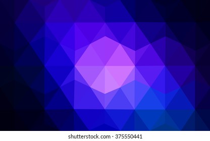 Dark blue polygonal illustration, which consist of triangles. Geometric background in Origami style with gradient. Triangular design for your business.