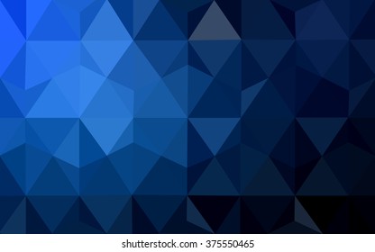 Dark blue polygonal illustration, which consist of triangles. Geometric background in Origami style with gradient. Triangular design for your business.