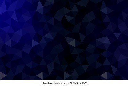 Dark blue polygonal illustration, which consist of triangles. Geometric background in Origami style with gradient. Triangular design for your business.