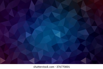 Dark blue polygonal illustration, which consist of triangles. Geometric background in Origami style with gradient. Triangular design for your business.