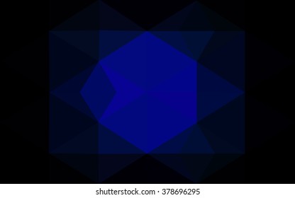 Dark blue polygonal illustration, which consist of triangles. Geometric background in Origami style with gradient. Triangular design for your business.