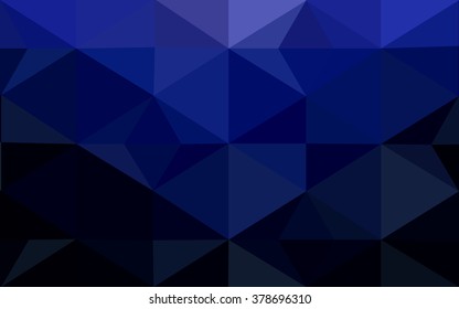 Dark blue polygonal illustration, which consist of triangles. Geometric background in Origami style with gradient. Triangular design for your business.