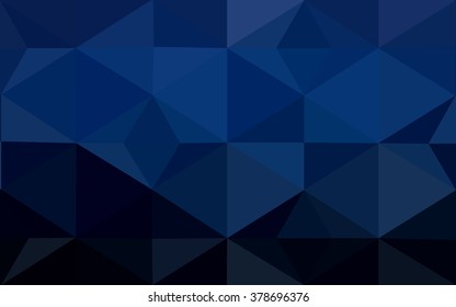 Dark blue polygonal illustration, which consist of triangles. Geometric background in Origami style with gradient. Triangular design for your business.